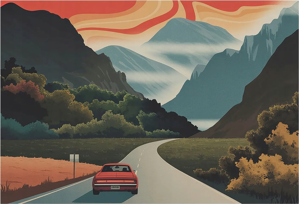 Fotótapéta Flizelin Dekoratív tapéta Hegyi kaland 152x104 Ragasztó