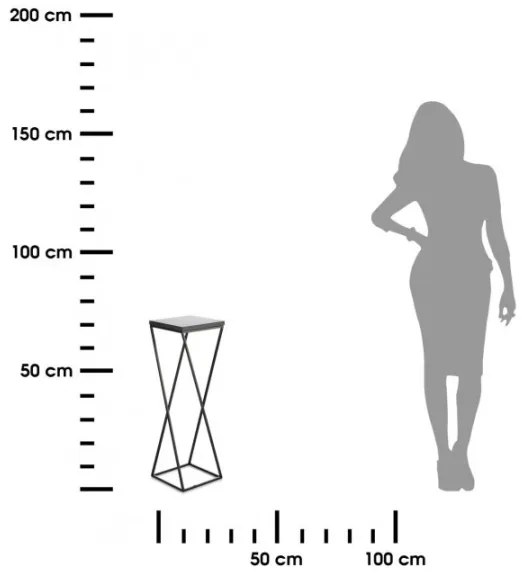 LOFT virágtartó állvány 70x24 cm fekete