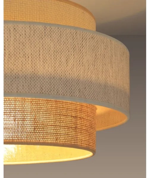 Mennyezeti lámpa BOHO 1xE27/60W/230V, átmérő 40 cm, fehér/juta