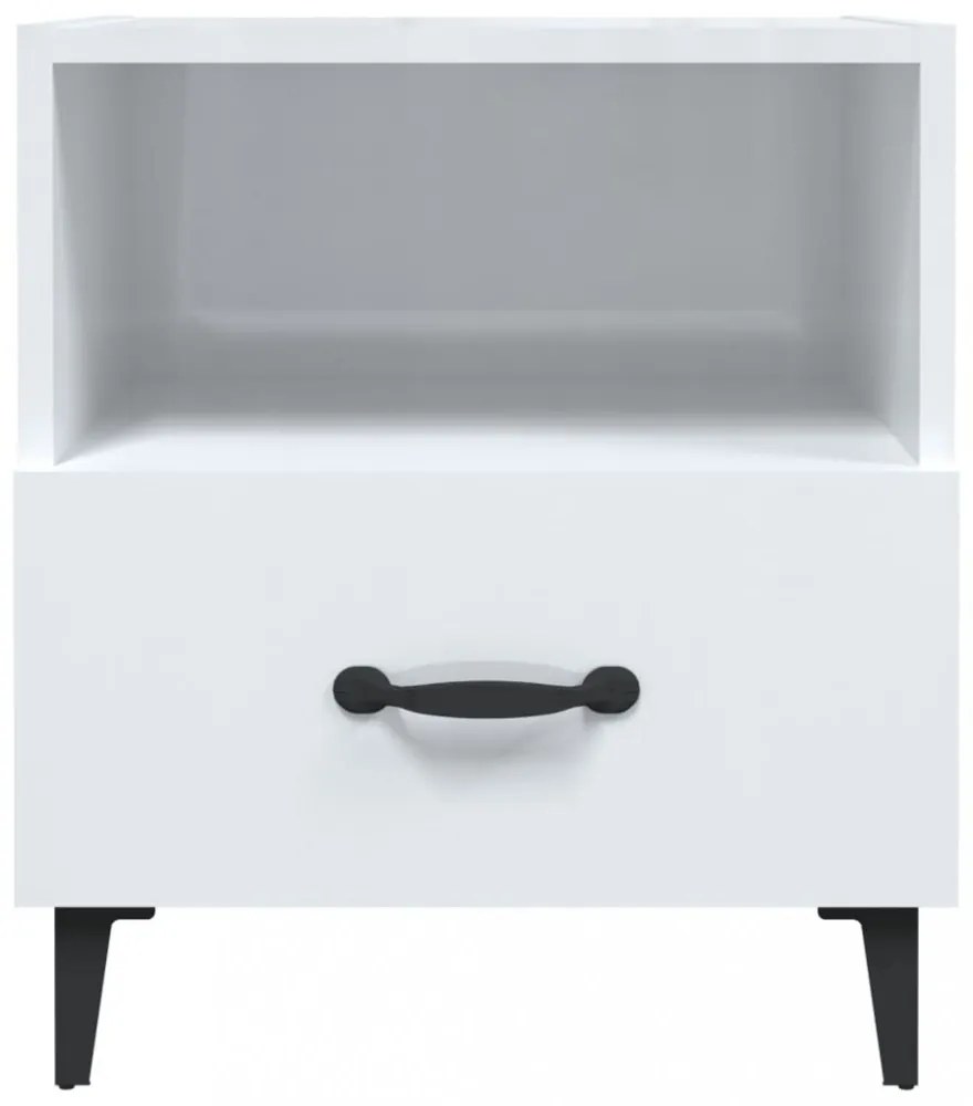 vidaXL 2 db magasfényű fehér szerelt fa éjjeliszekrény