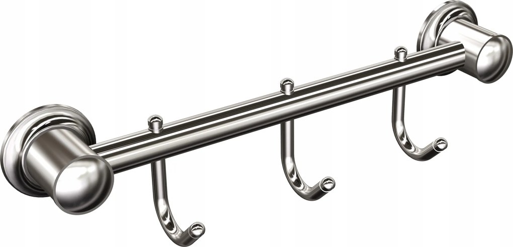 Fürdőszobai törölközőtartó 3 kampós Króm