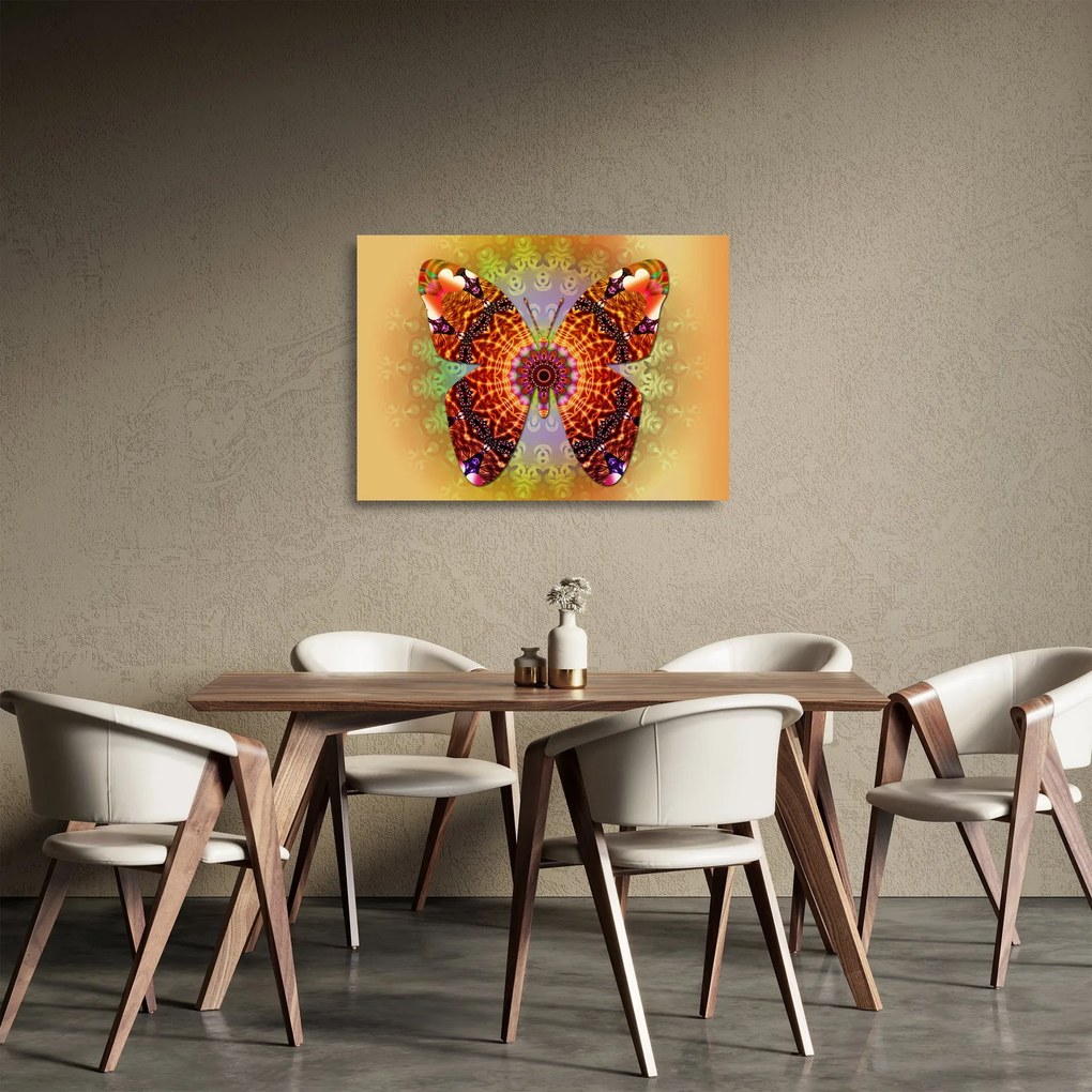 Kép - etno pillangó (üvegen) (70x50 cm)