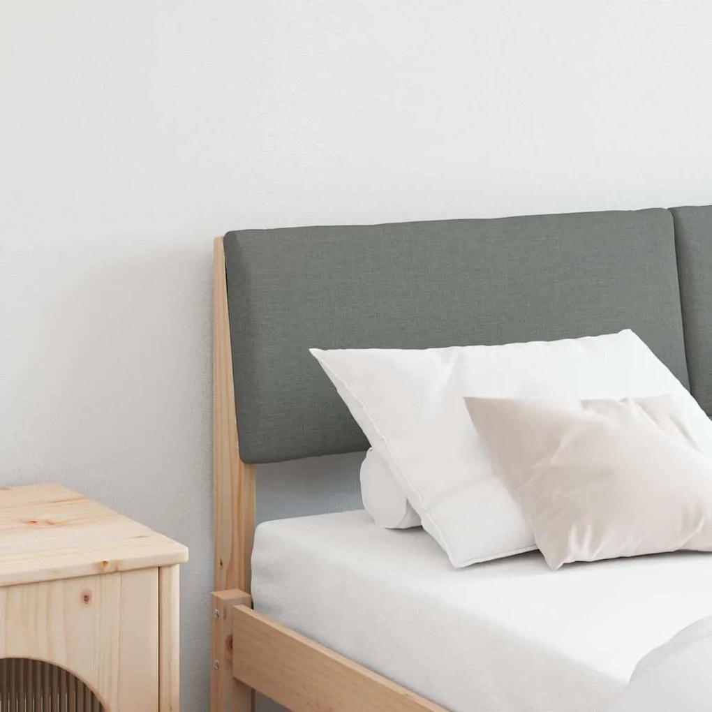 Kárpitozott fejtámla Sötétszürke 150 cm Tömör fenyőfa