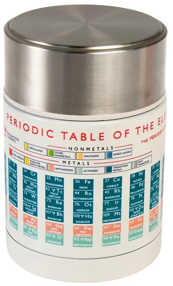 Krémszínű-ezüstszínű ételtartó gyerek termosz 450 ml Periodic Table – Rex London