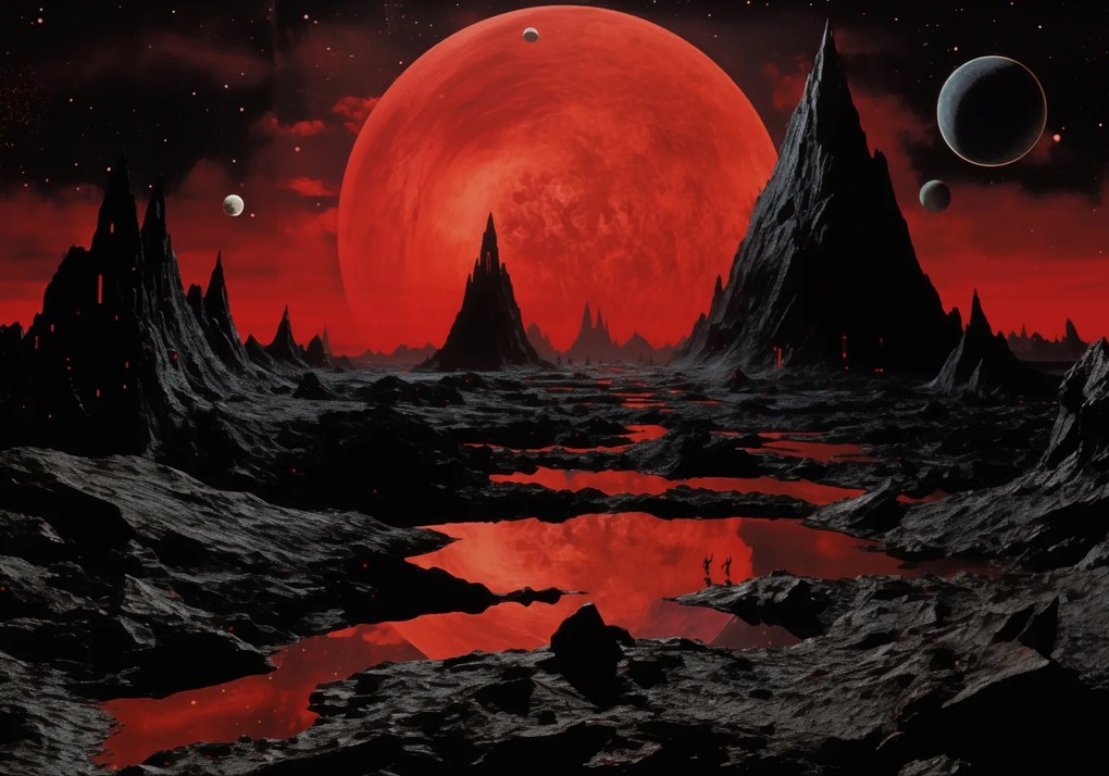 Poszter 66,5x46,5cm Telihold a távoli vidékeken