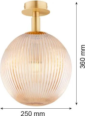 ARGON 8514 PALOMA Glamour Mennyezeti Lámpa Mézédes, Csiszolt Sárgaréz E27 IP20