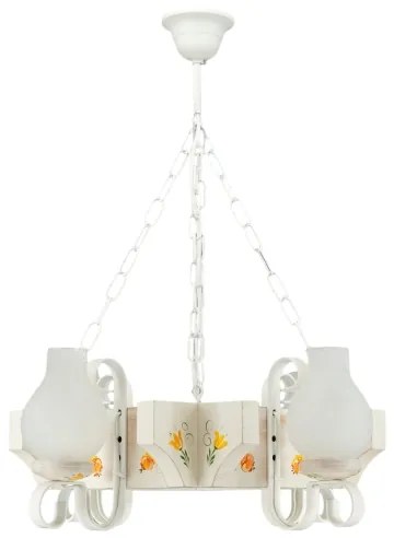 Brilagi - Láncos csillár QUEEN 4xE14/40W/230V bükk/krémszínű