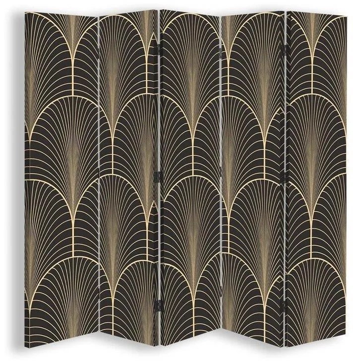 Gario Paraván Geometrikus absztrakció glamour stílusban Méret: 180 x 170 cm, Kivitelezés: Forgó paraván 360°