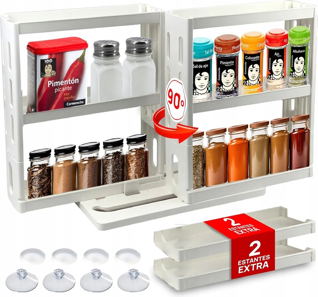 Kihúzható És Forgatható Könyvespolc Fűszertartó Asztallap Szekrényhez