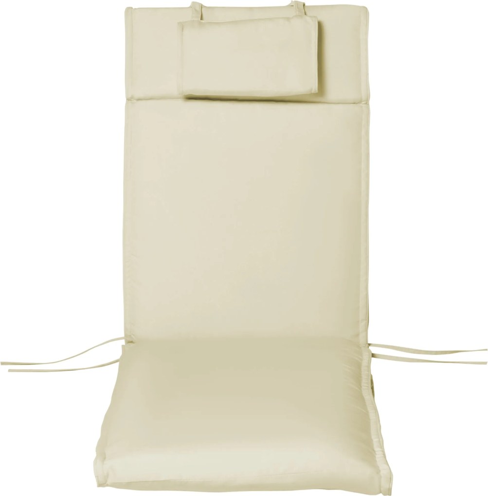 Outsunny Napágy Párna Párnával, Levehető Poliészter + Pamut Szálas Borítással, Krém 198 x 53 x 5 cm | Aosom