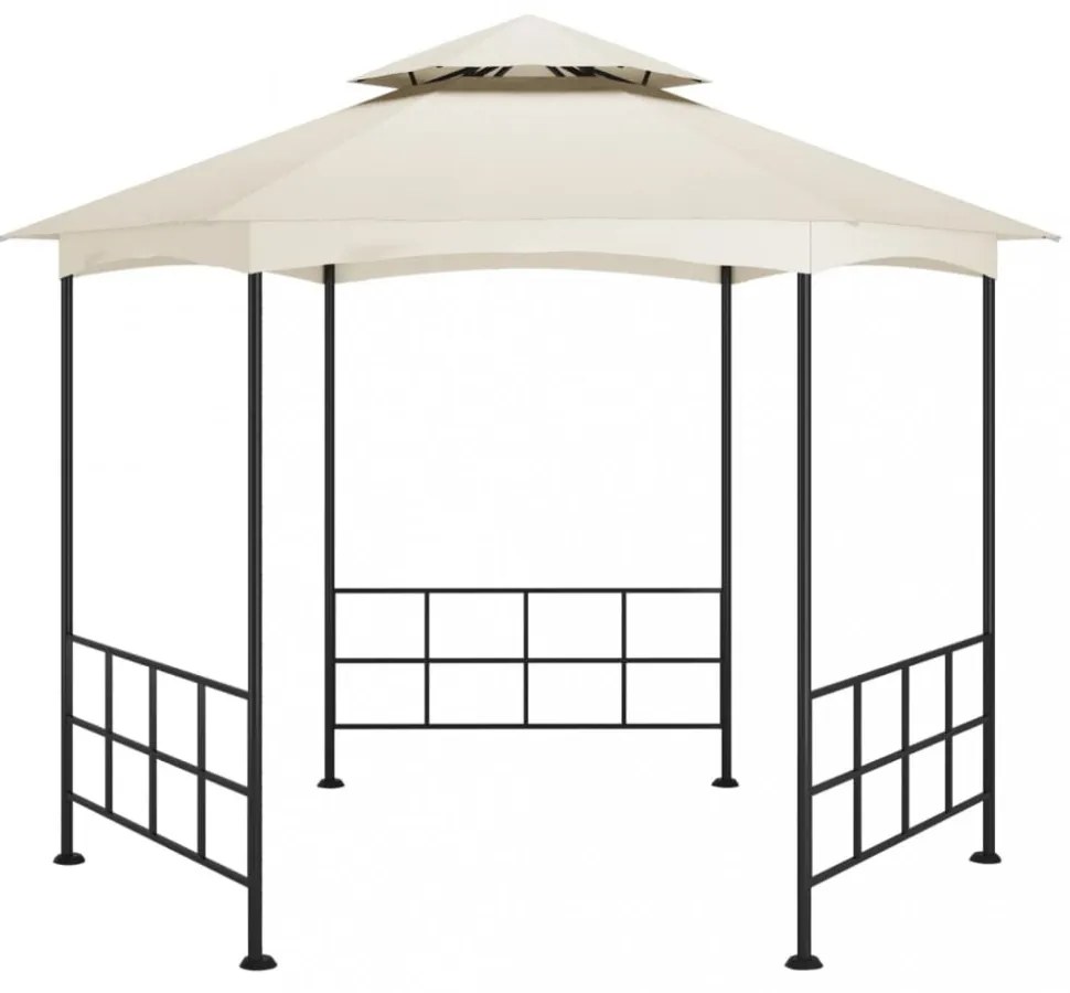 krémszínű pavilon oldalfalakkal 3,1 x 2,7 m