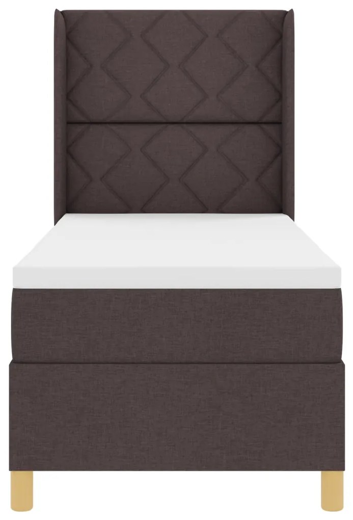 Box Spring ágy matracmal sötétbarna 80 x 200 cm szövet