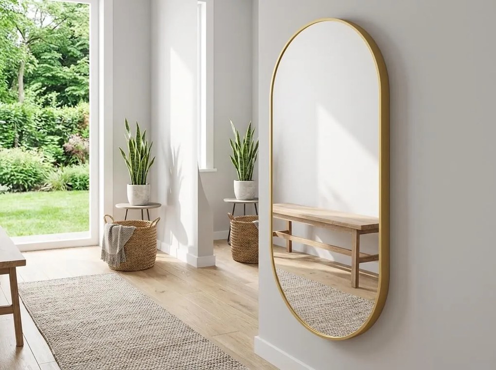Ovális fali tükör OLVANI 100x50 cm arany kerettel