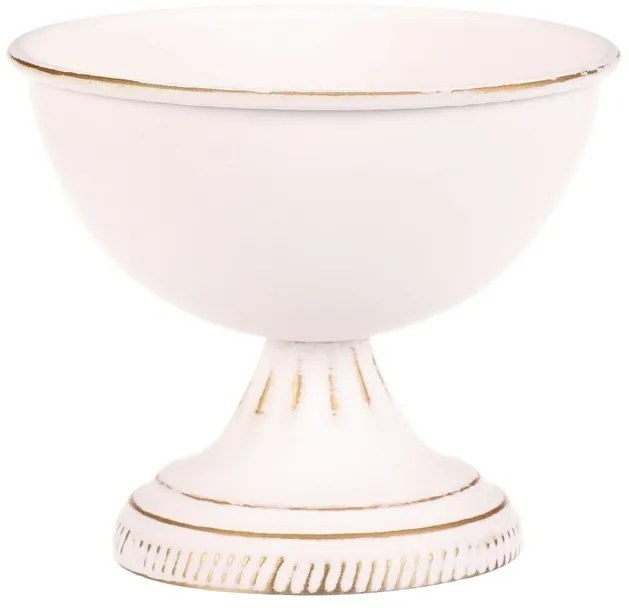 Fém virágtartó, fehér, 13 x 13 x 11 cm