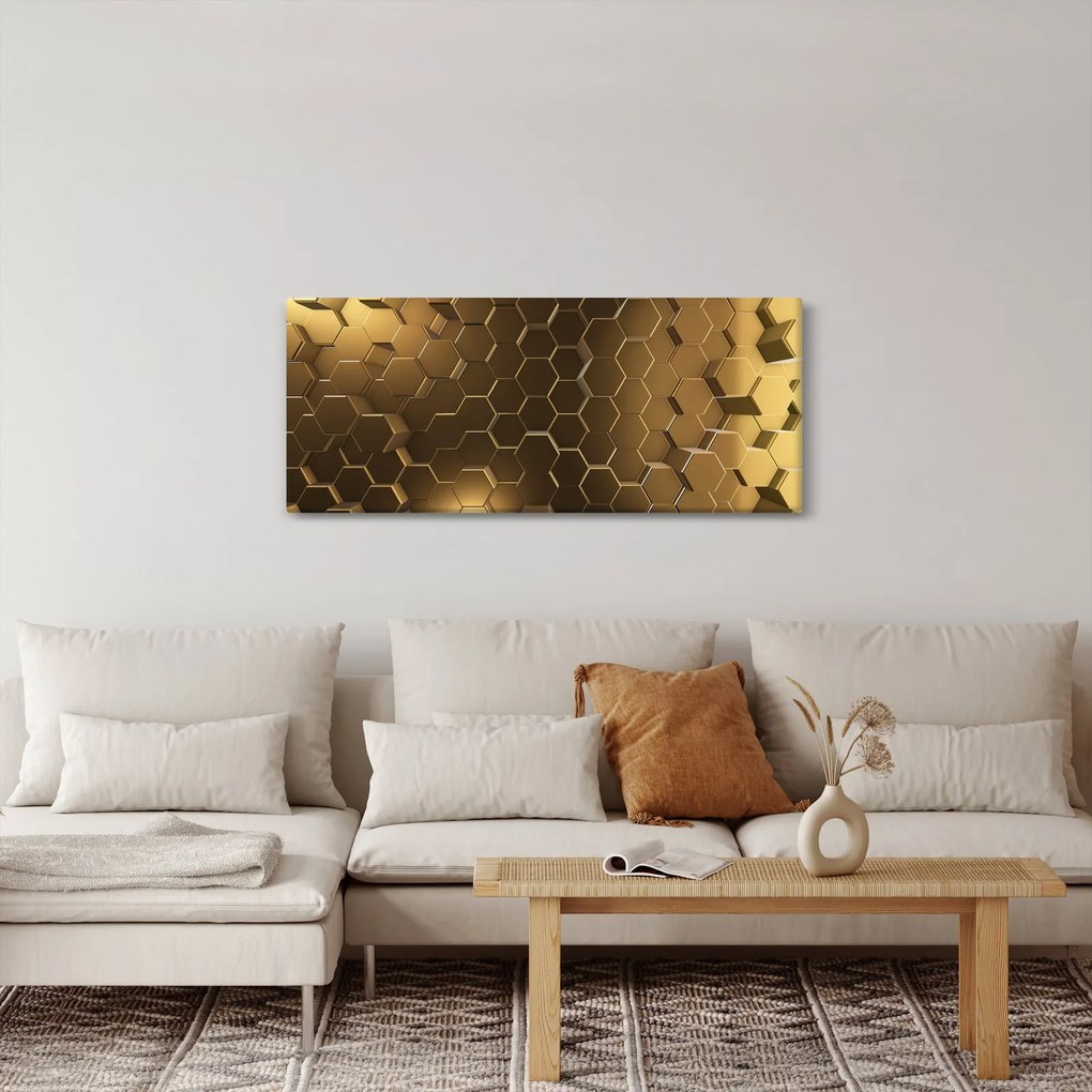 Kép - arany hatszög (120x50 cm)