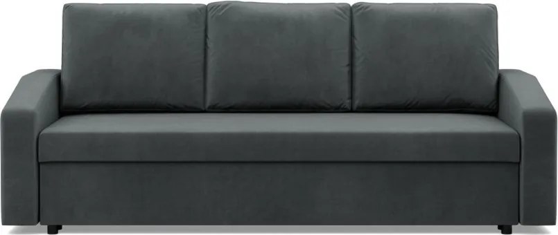 Zeus kanapéágy, bársony, bonell töltet, döntött kartámasz, szürke