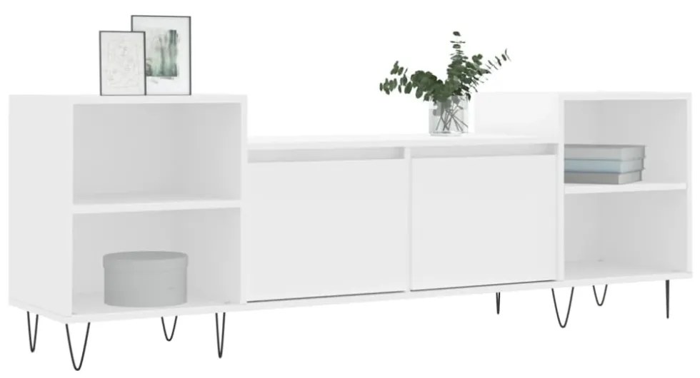 fehér szerelt fa TV-szekrény 160 x 35 x 55 cm