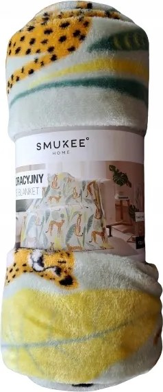 Takaró Smukee poliészter 130 cm x 170 cm réz, zöld, sárga