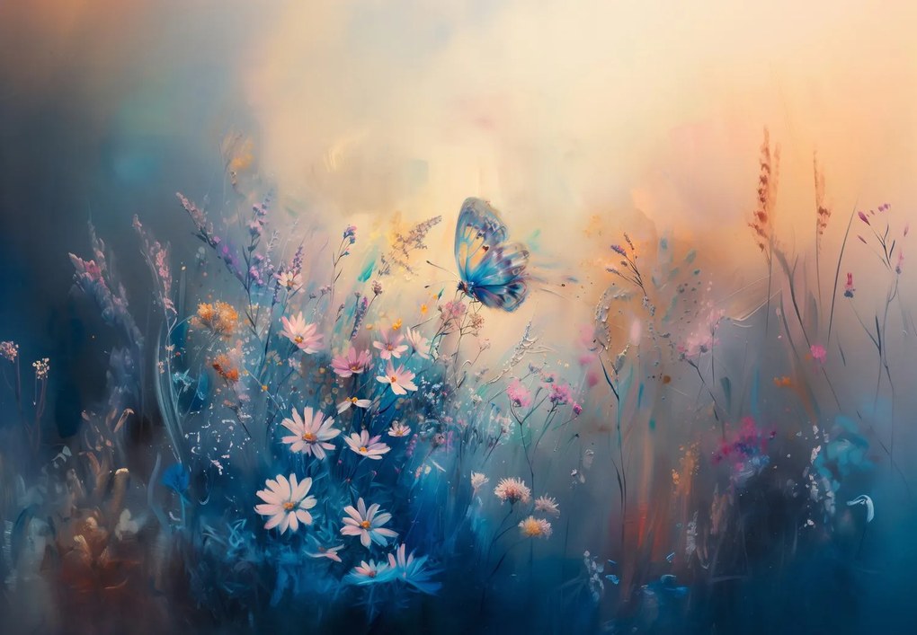 Fotótapéta - Rét pillangóval (147x102 cm)