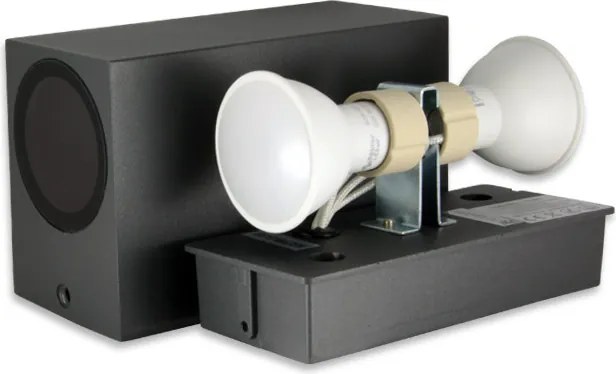 MasterLED Lida 150x92 sötétszürke szögletes oldalfali lámpa GU10-es foglalattal