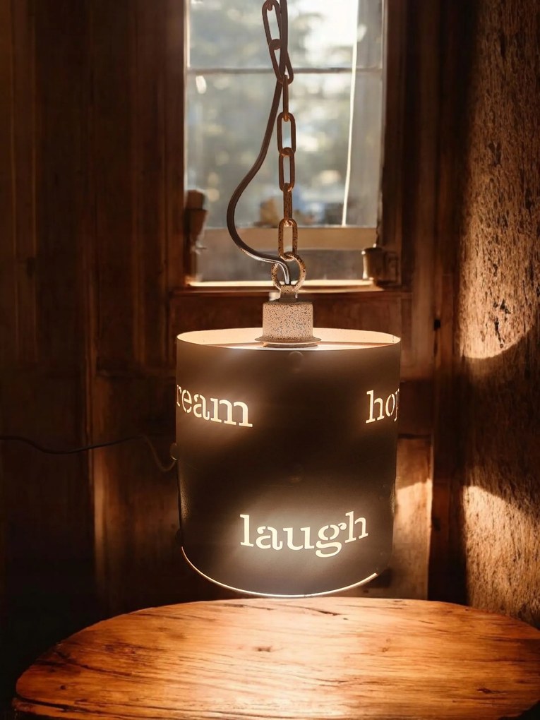 Függő lámpa Loft rozsdás fém