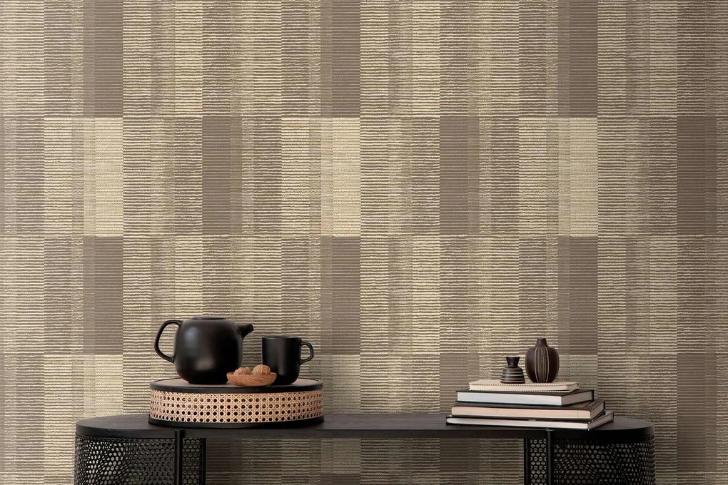 Decoprint Imani Panama barna-sötétbarna geometrikus texturált vlies tapéta – IM28030