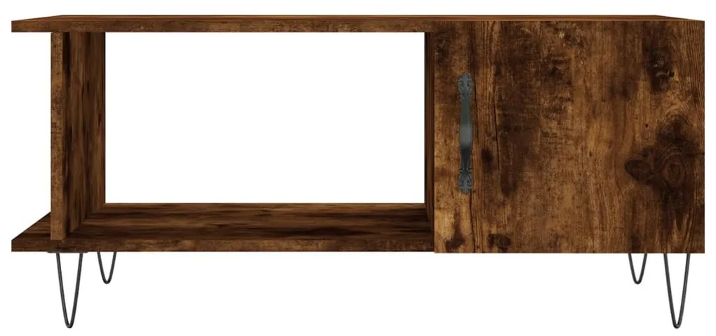 Füstös tölgy színű szerelt fa dohányzóasztal 90 x 50 x 40 cm