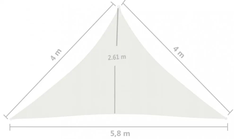 fehér HDPE napvitorla 160 g/m² 4 x 4 x 5,8 m