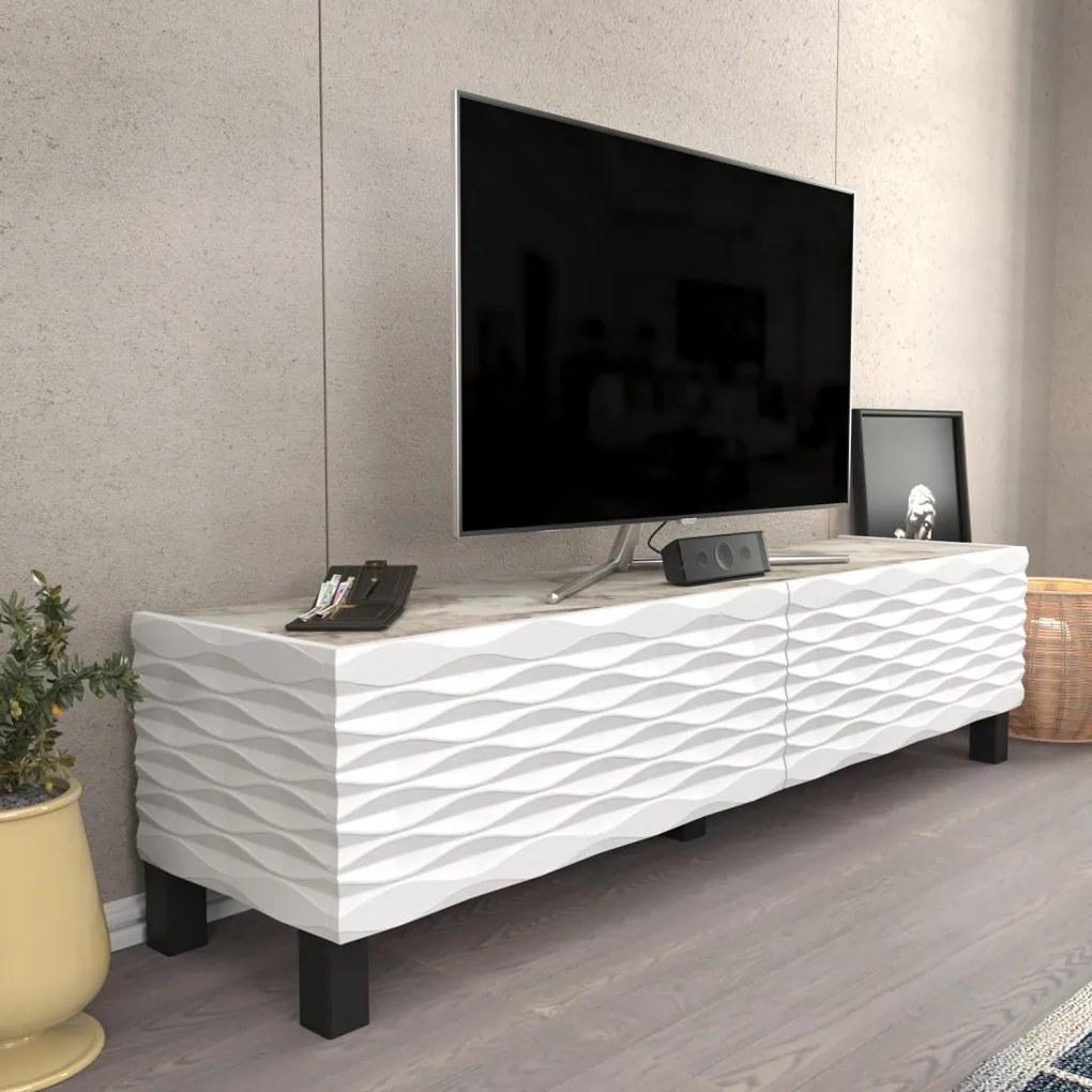 Lerze TV-állvány, fehér, 149,2 cm – TR322RTC2145