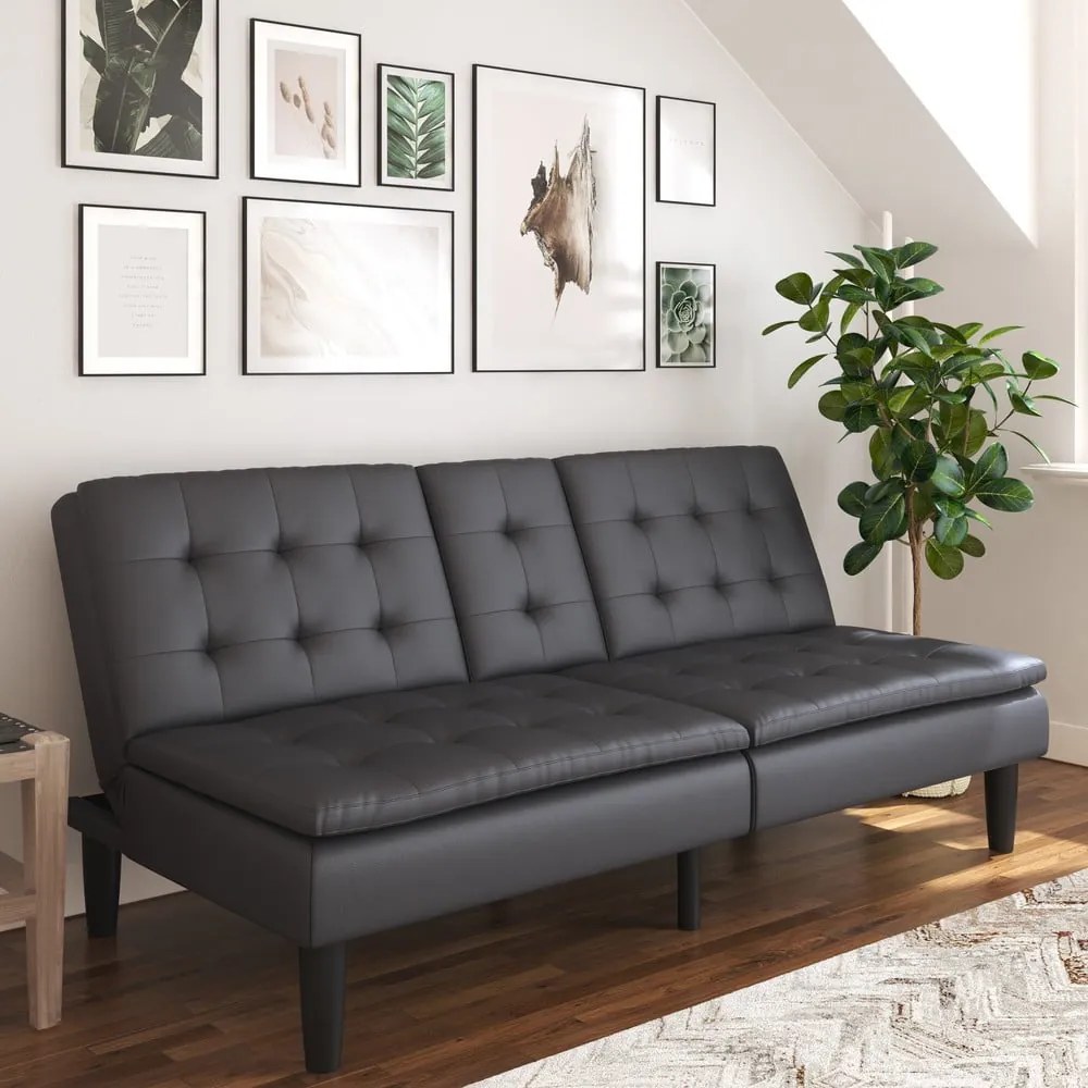 Szürke bőrutánzat kinyitható kanapé 191 cm Maine – Støraa