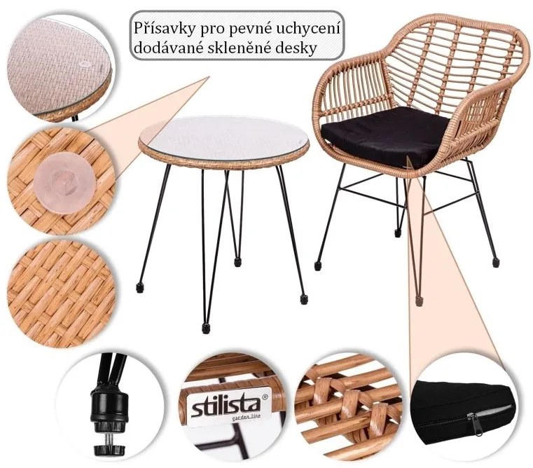 STILISTA Kerti rattan bútor készlet