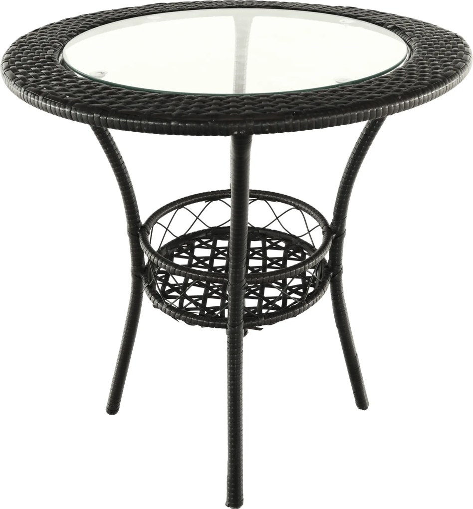 Kerti rattan szett 1+2, barna, LASAN