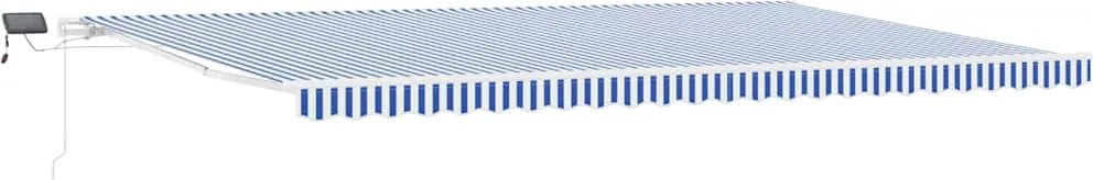 vidaXL Behúzható napellenző Kék és Fehér 600 × 300 cm