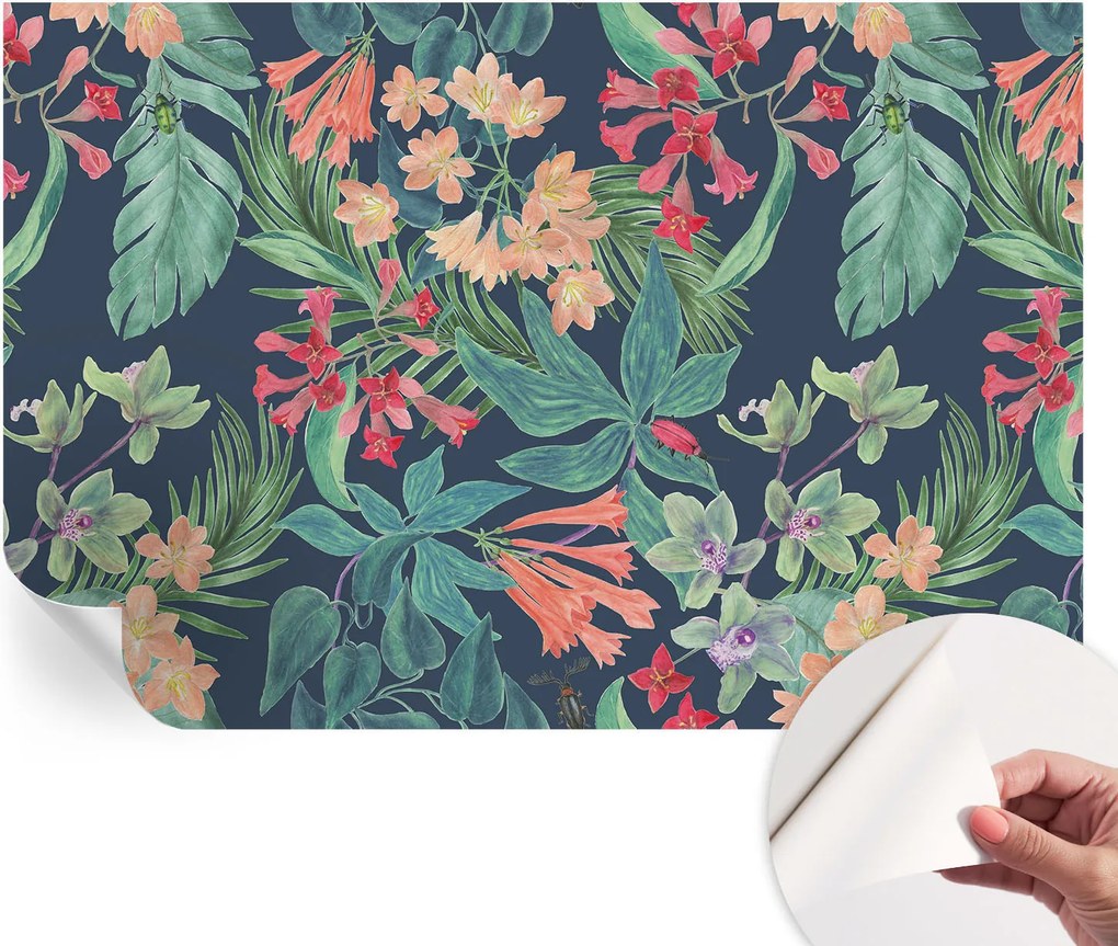 Öntapadós fali fotótapéta Hálószobába Trópusi virágok 104x70 cm