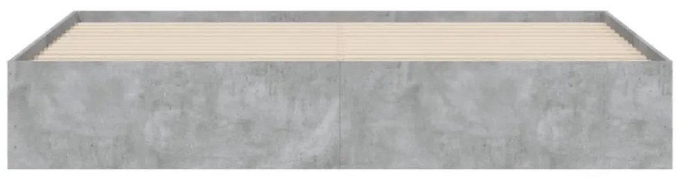 betonszürke szerelt fa ágykeret fiókokkal 160 x 200 cm