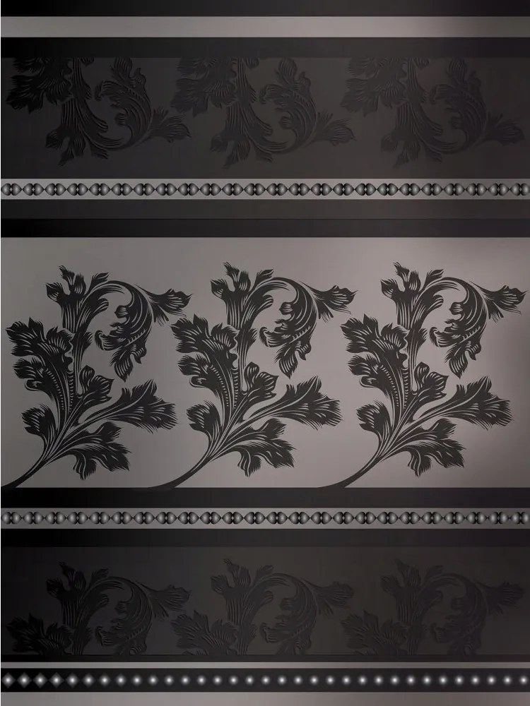 Fotótapéta Csíkos virágok barna bézs Damask vinil 184x254 +ragasztó