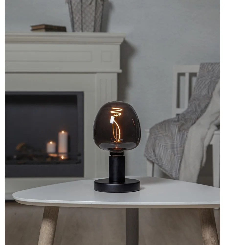 Meleg színű LED dekoratív izzó E27, 2 W Black Apple – Star Trading