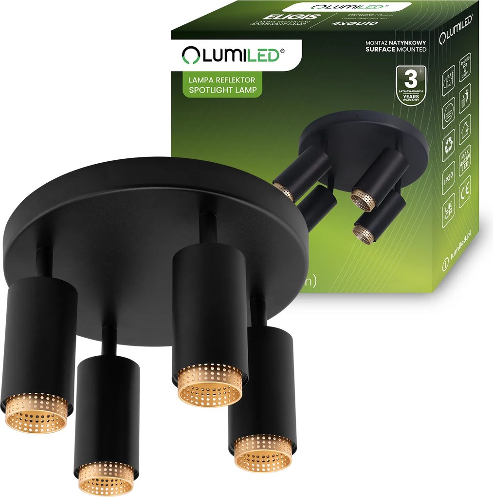 Mennyezeti lámpa Plafon Spot Tuba Led reflektor Halogén lámpatest GU10 Arany