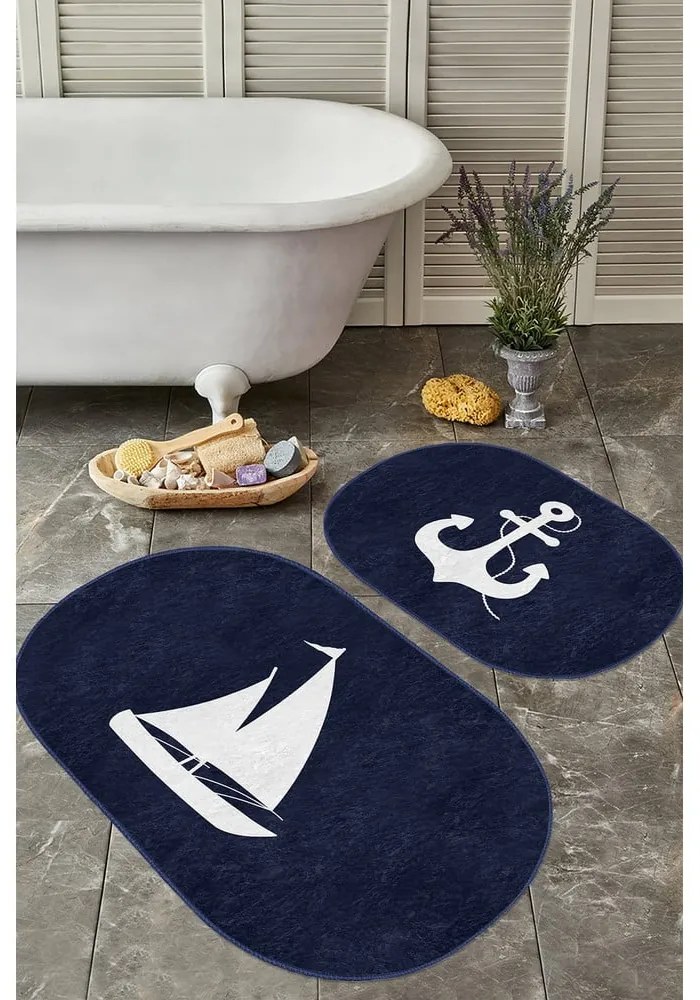 Kék fürdőszobai kilépő szett 2 db-os 60x100 cm – Mila Home