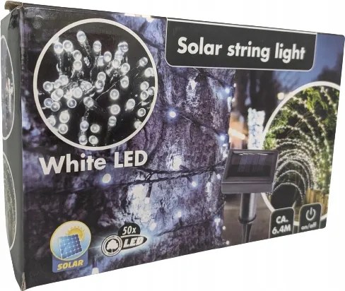 Napelemes Beszúrós Lámpa 50 Led 6,4M Kültéri Kert Erkély Terasz