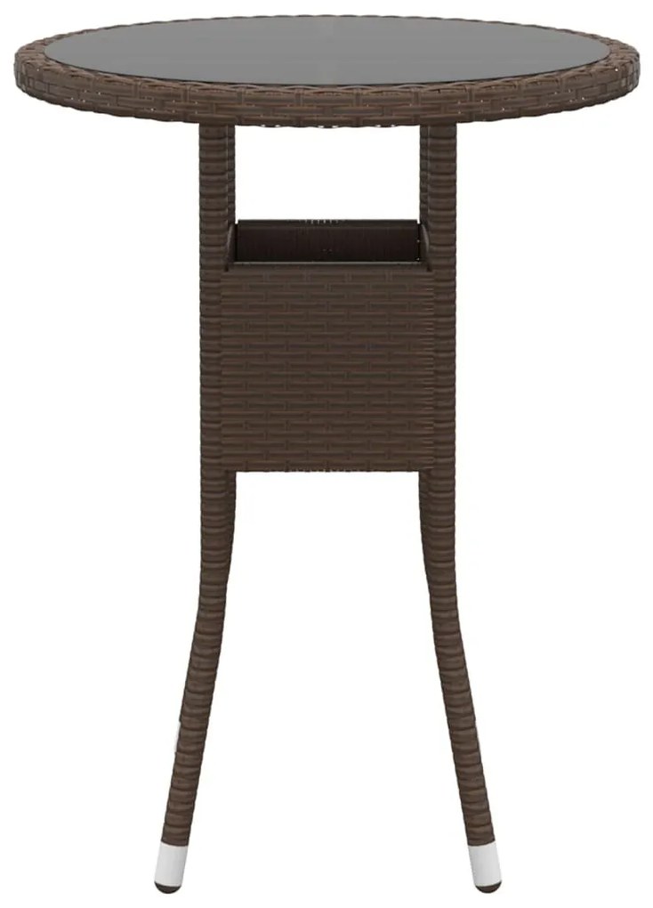 3 részes barna polyrattan kerti étkezőgarnitúra