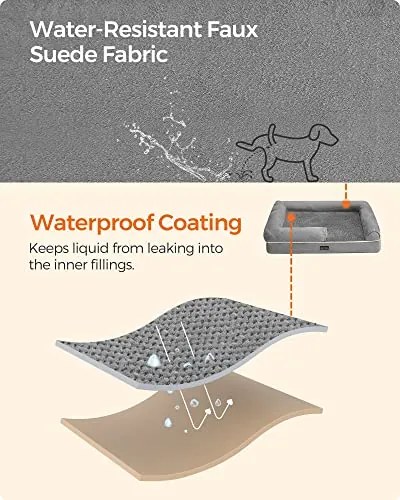 Ortopéd kutyaágy, mosható, csúszásmentes, 91x71x25 cm, szürke