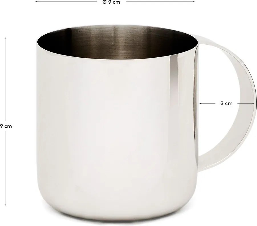 Ezüstszínű rozsdamentes acél bögre Nirela – Kave Home