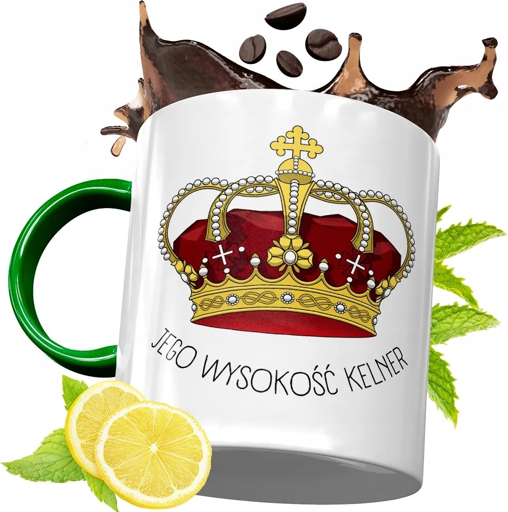 Zöld Bögre Pincérnek Pincérnőnek Ajándék fényképes nyomattal