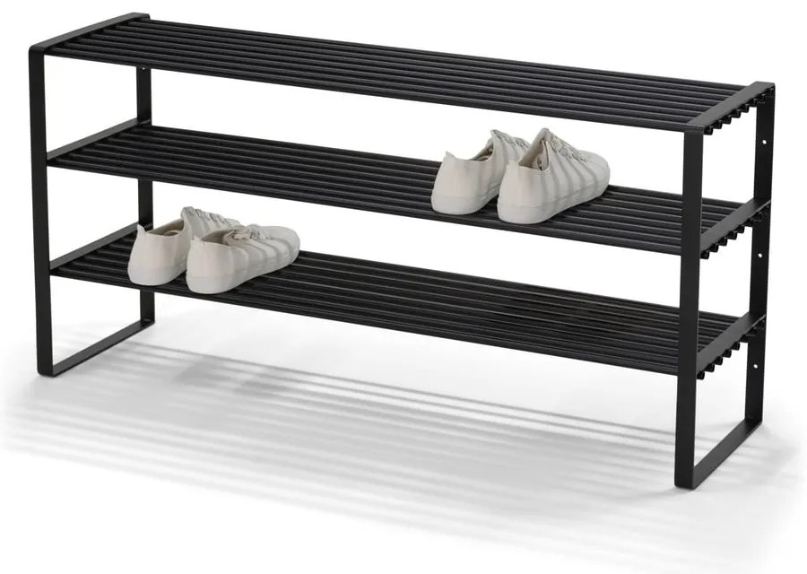 Fekete fém cipőtartó 100x48,5x29 cm Rex – Spinder Design