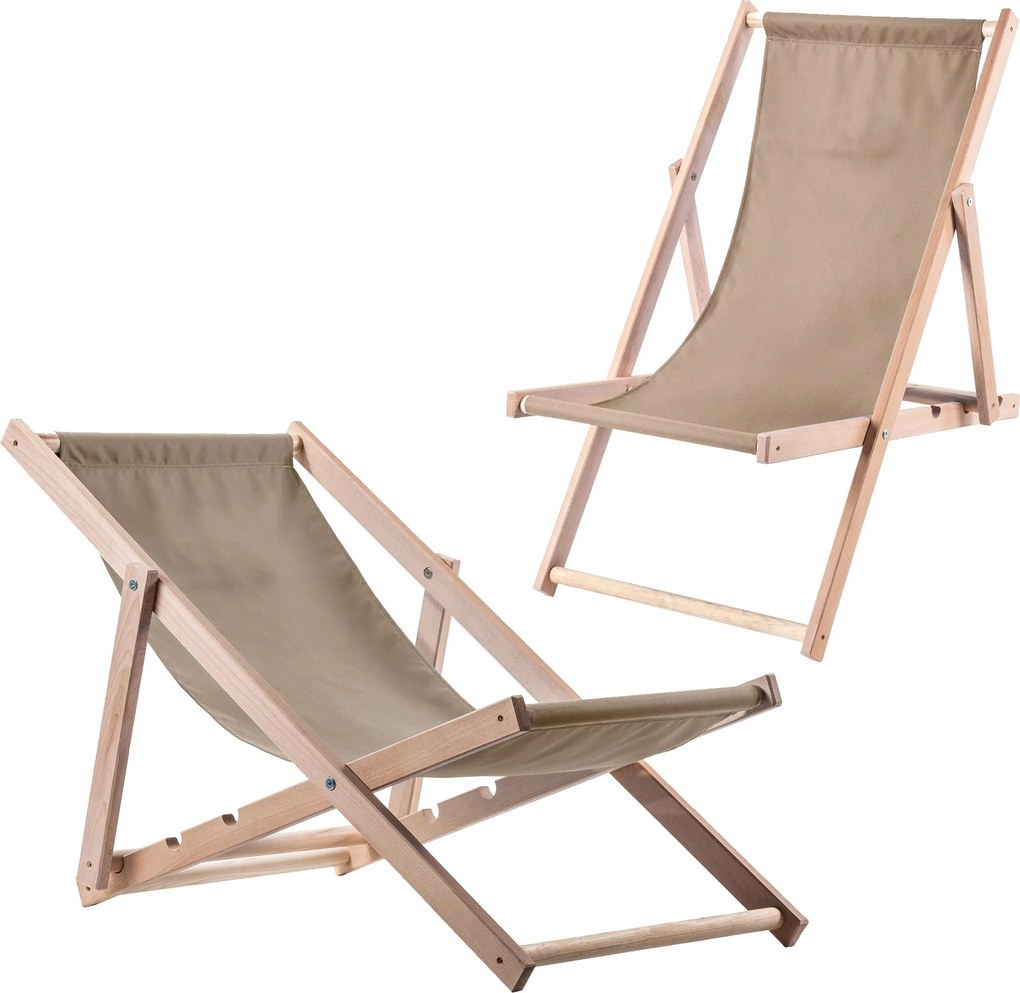 Fából Készült Kerti Strand Napozóágy Összecsukható Napozóágy 2x Lengyel Kiváló Minőségű