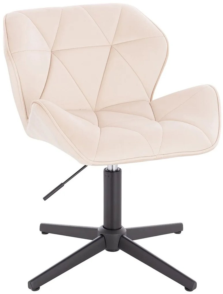 HR111CROSS Krémszínű modern velúr szék fekete lábbal