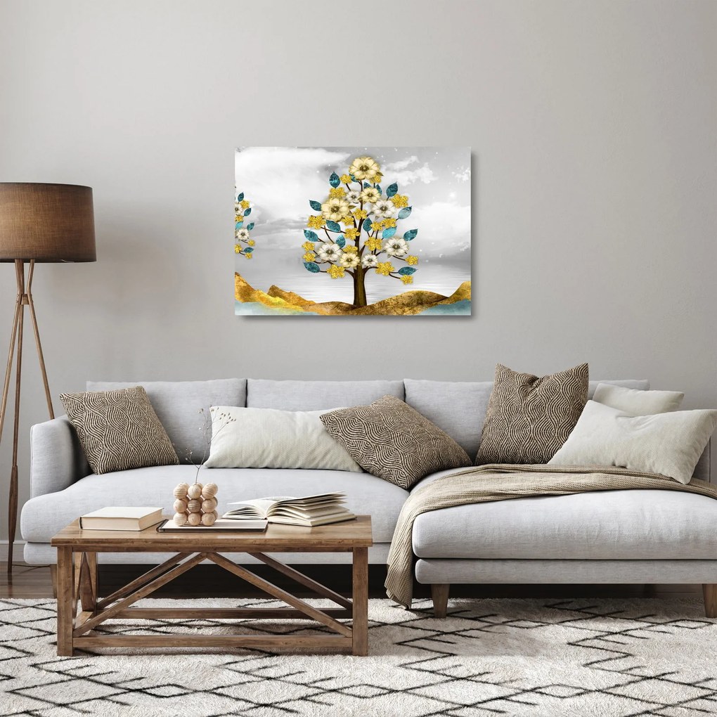 Kép - virágzás (üvegen) (70x50 cm)