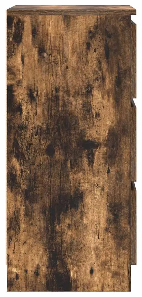 füstös tölgy színű szerelt fa tálalószekrény 37,5x35x76 cm