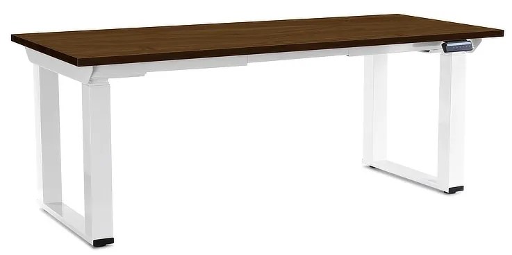 OfficeTech Strong állítható magasságú asztal 180 x 80 cm, fehér alap, dió